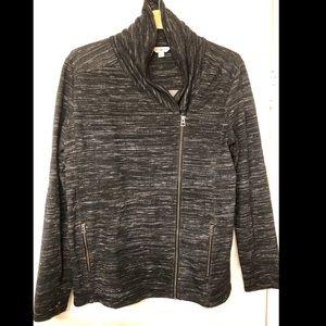 Women’s lucky brand black & white side zip jacket